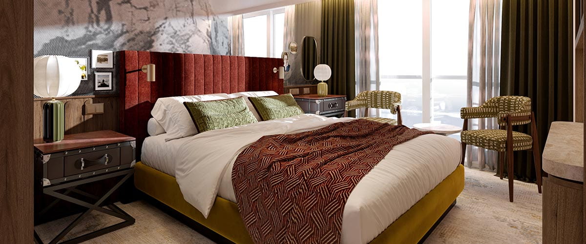 An artist impression of a cabin on Spirit of the Lorelei